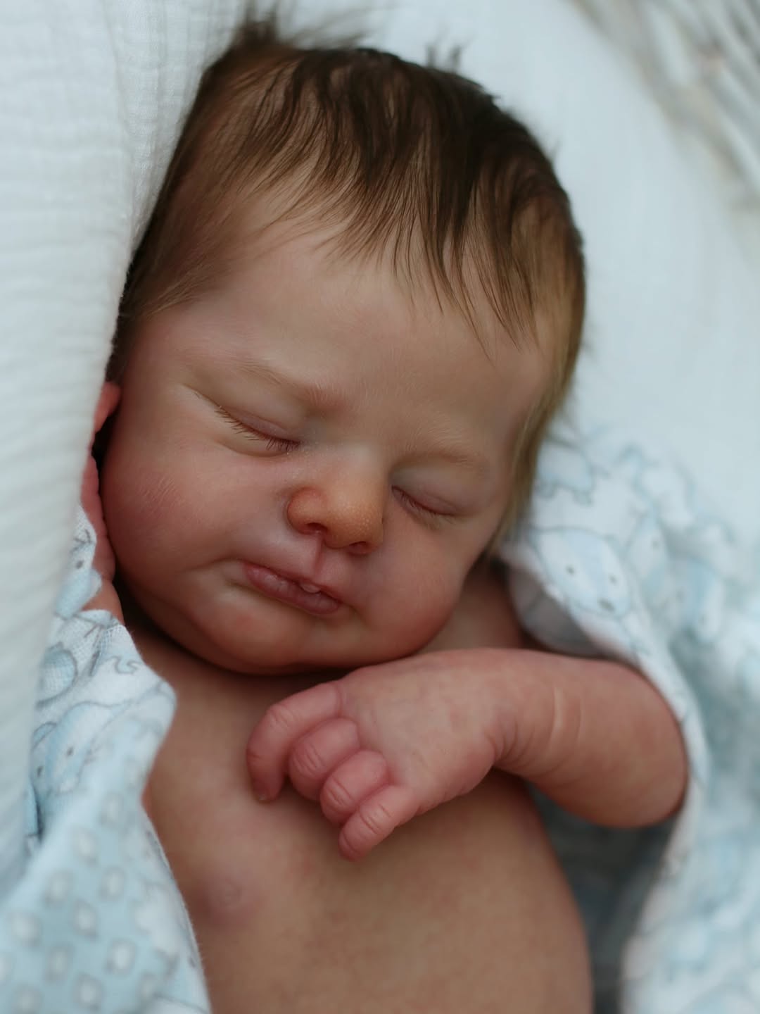Handmade Realistic Baby Boy Doll – 20 Inch Lifelike Newborn in Blue Outfit | Premium Collectible Doll