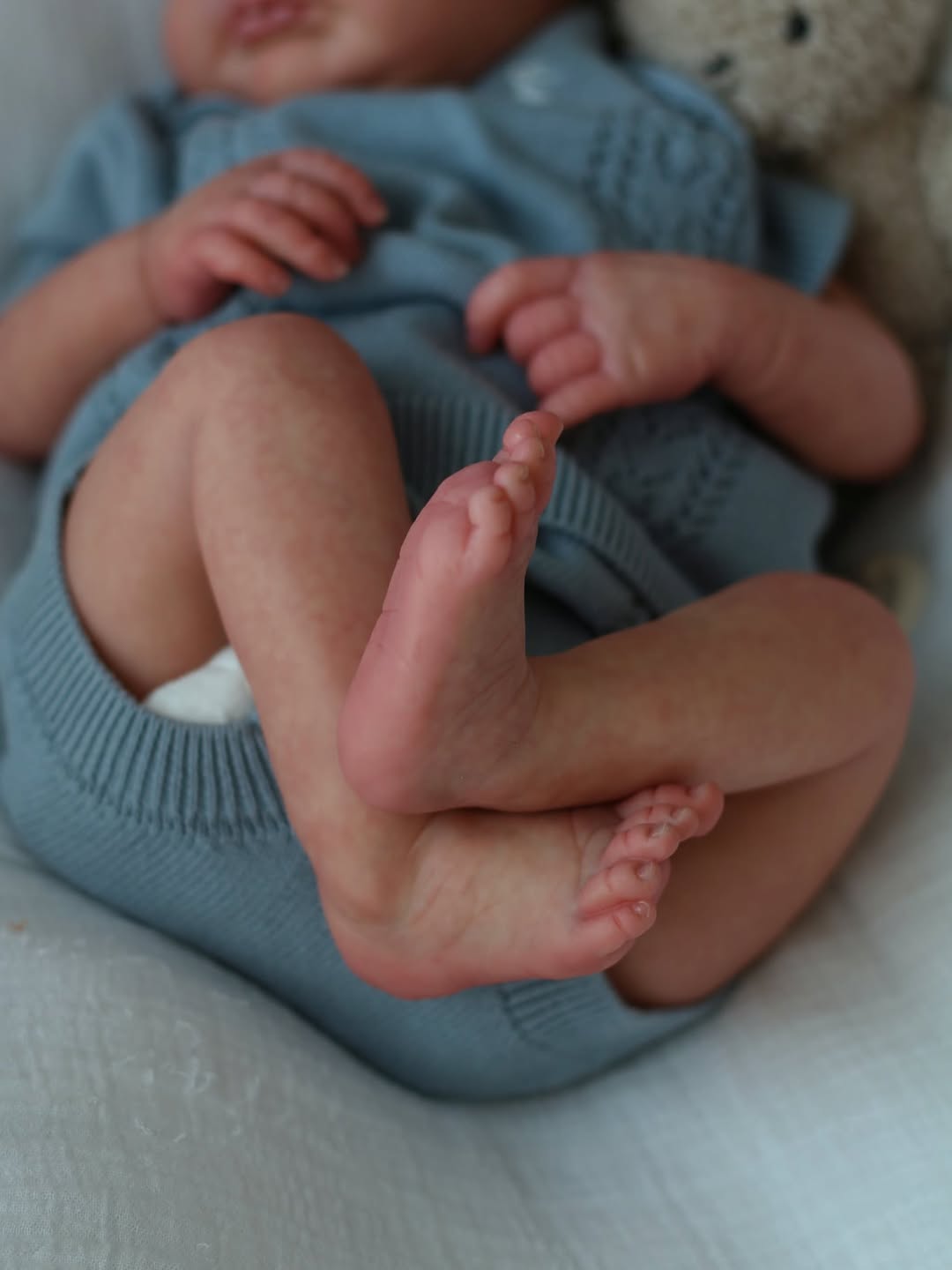 Handmade Realistic Baby Boy Doll – 20 Inch Lifelike Newborn in Blue Outfit | Premium Collectible Doll