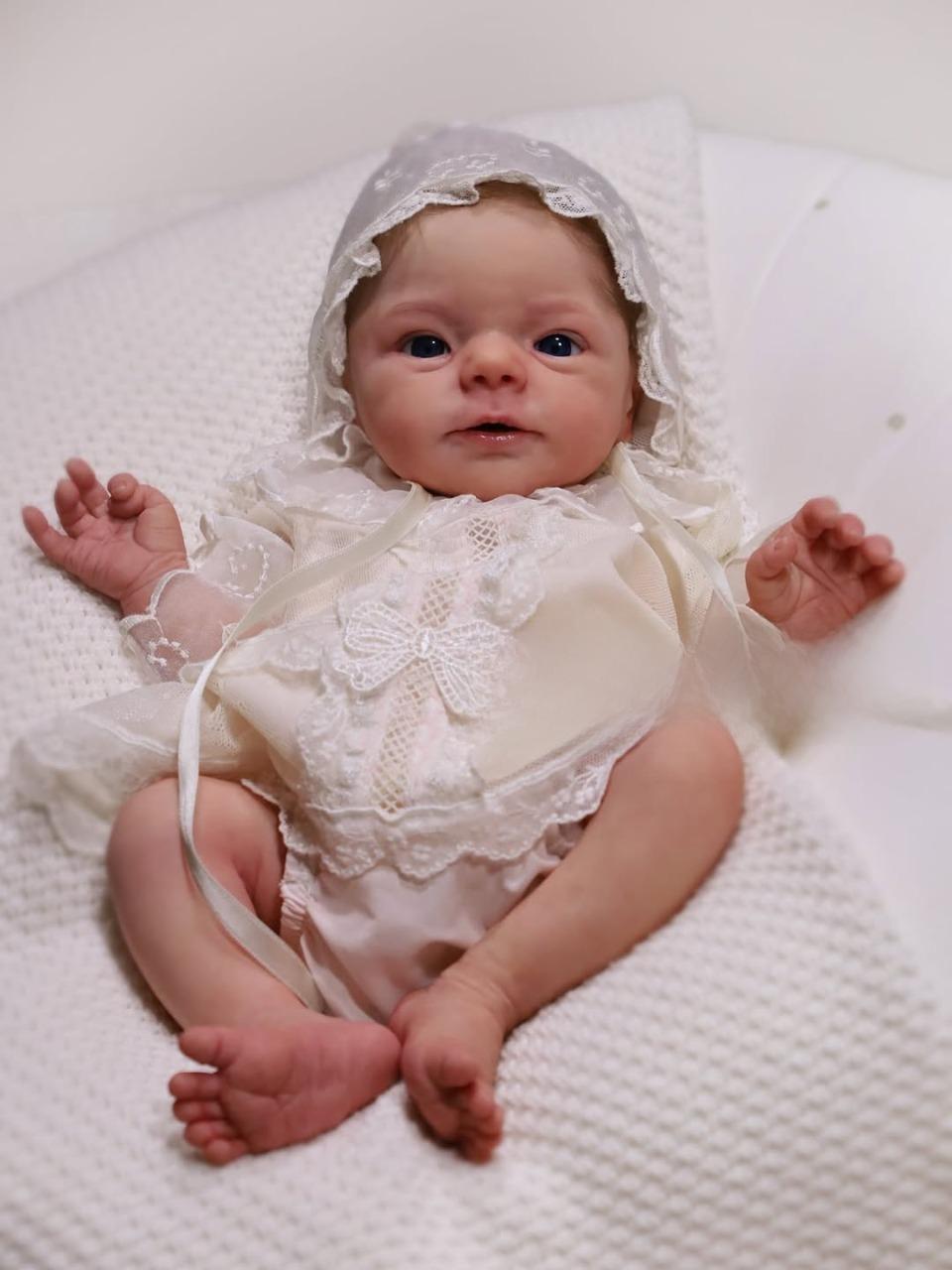 16 Inch Awake Reborn Baby Girl Doll β Lifelike Newborn with Rooted Hair & Blue Eyes
