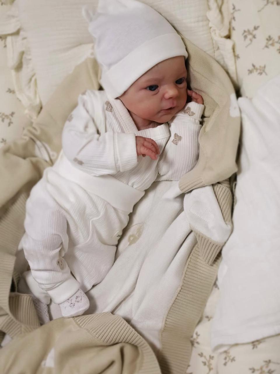 16 Inch Awake Reborn Baby Girl Doll β Lifelike Newborn with Rooted Hair & Blue Eyes