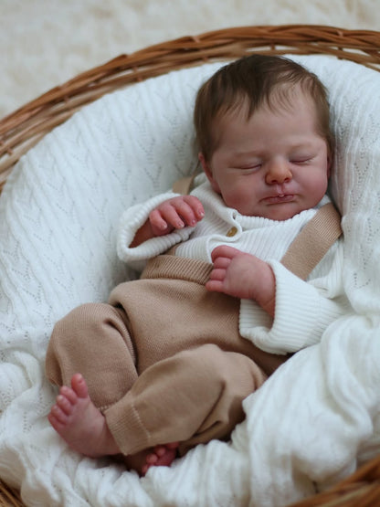 Handmade Realistic Baby Boy Doll – 20 Inch Lifelike Newborn in Blue Outfit | Premium Collectible Doll