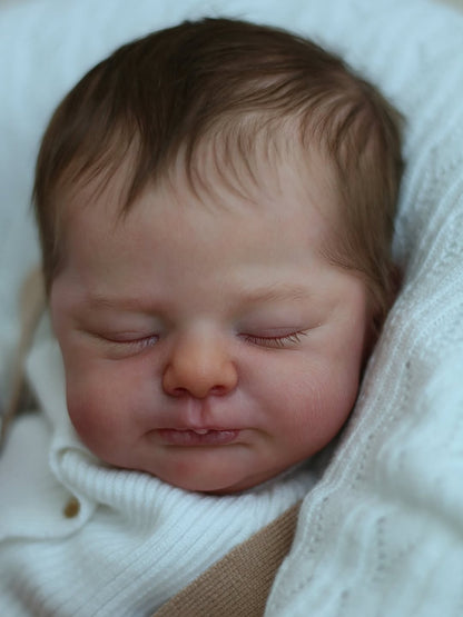 Handmade Realistic Baby Boy Doll – 20 Inch Lifelike Newborn in Blue Outfit | Premium Collectible Doll