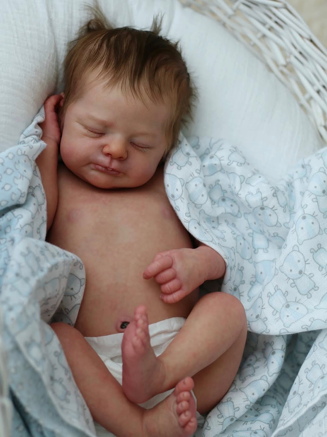 Handmade Realistic Baby Boy Doll – 20 Inch Lifelike Newborn in Blue Outfit | Premium Collectible Doll