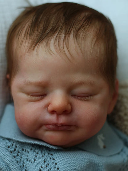 Handmade Realistic Baby Boy Doll – 20 Inch Lifelike Newborn in Blue Outfit | Premium Collectible Doll