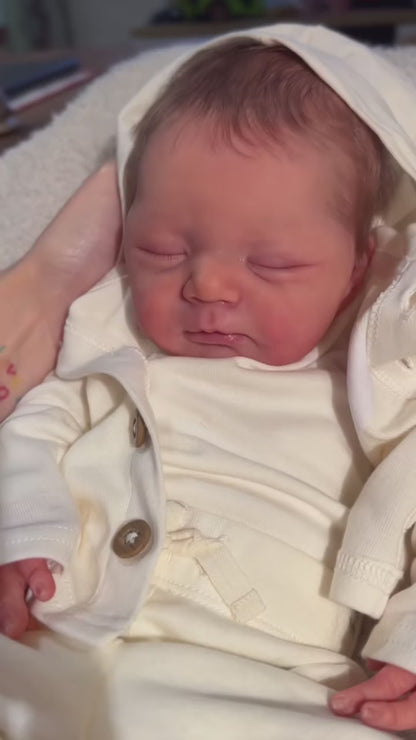 18 Inch Sleeping Silicone Reborn Baby Doll – Realistic Newborn with Rooted Hair