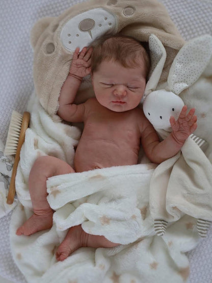 18 Inch Sleeping Silicone Reborn Baby Doll – Realistic Newborn with Rooted Hair