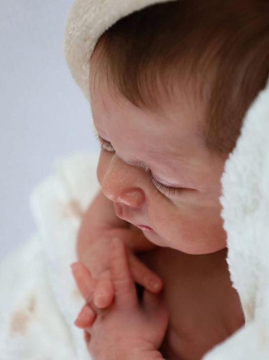 18 Inch Sleeping Silicone Reborn Baby Doll – Realistic Newborn with Rooted Hair